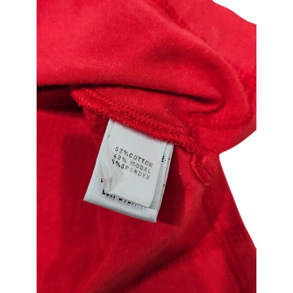 St. John Top Shirt Womens M Red T-Shirt Rhinestones Embellished Short Sleeve - Picture 7 of 16